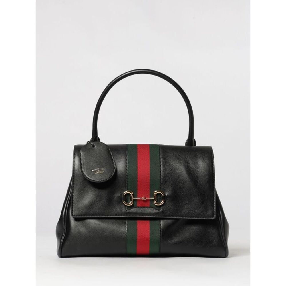 Gucci Paparazzo Leather Top Handle Bag With Web And Horsebit